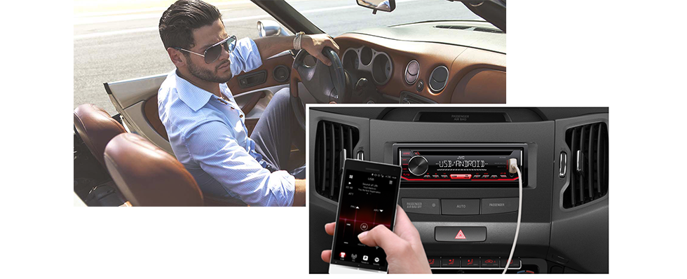 Einbauzubehör MP3 USB Autoradio Radio JVC KD-R492 iPhone CD JUST SOUND best choice for caraudio Einbauset für Renault Clio 3 Android 